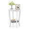 Costway 2-Tier End Table 18'' Round Compact Sofa Side Nightstand with Storage Shelf Espresso/White